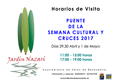 Cartel horarios jardin puente semana cultural 2017