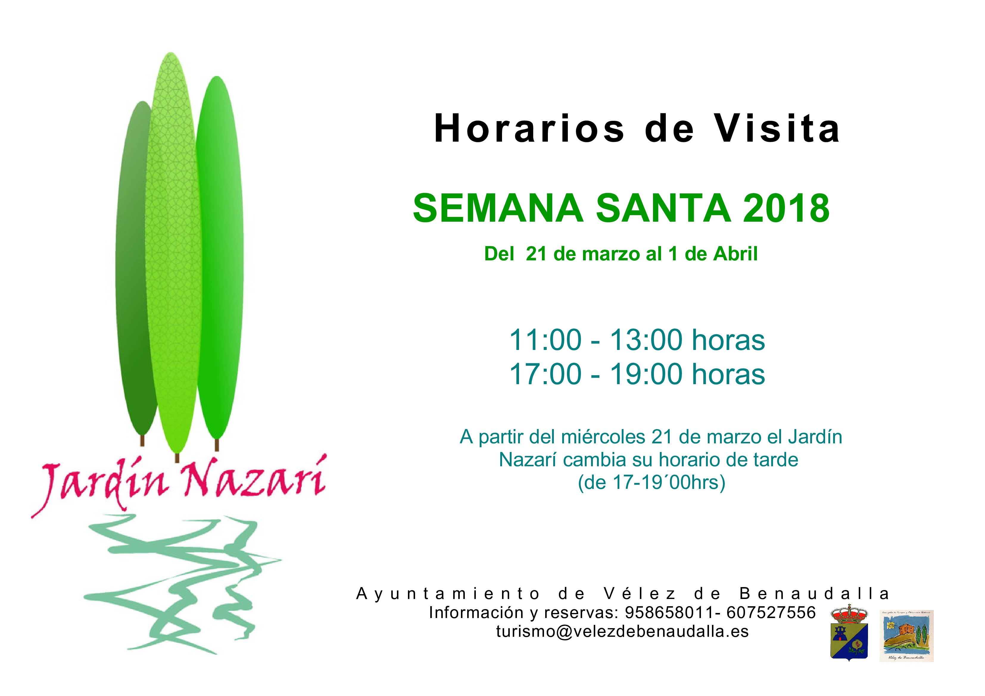 Cartel horarios jardin semana santa 2018 (1)