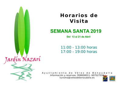 Cartel horarios jardin semana santa 2019 1