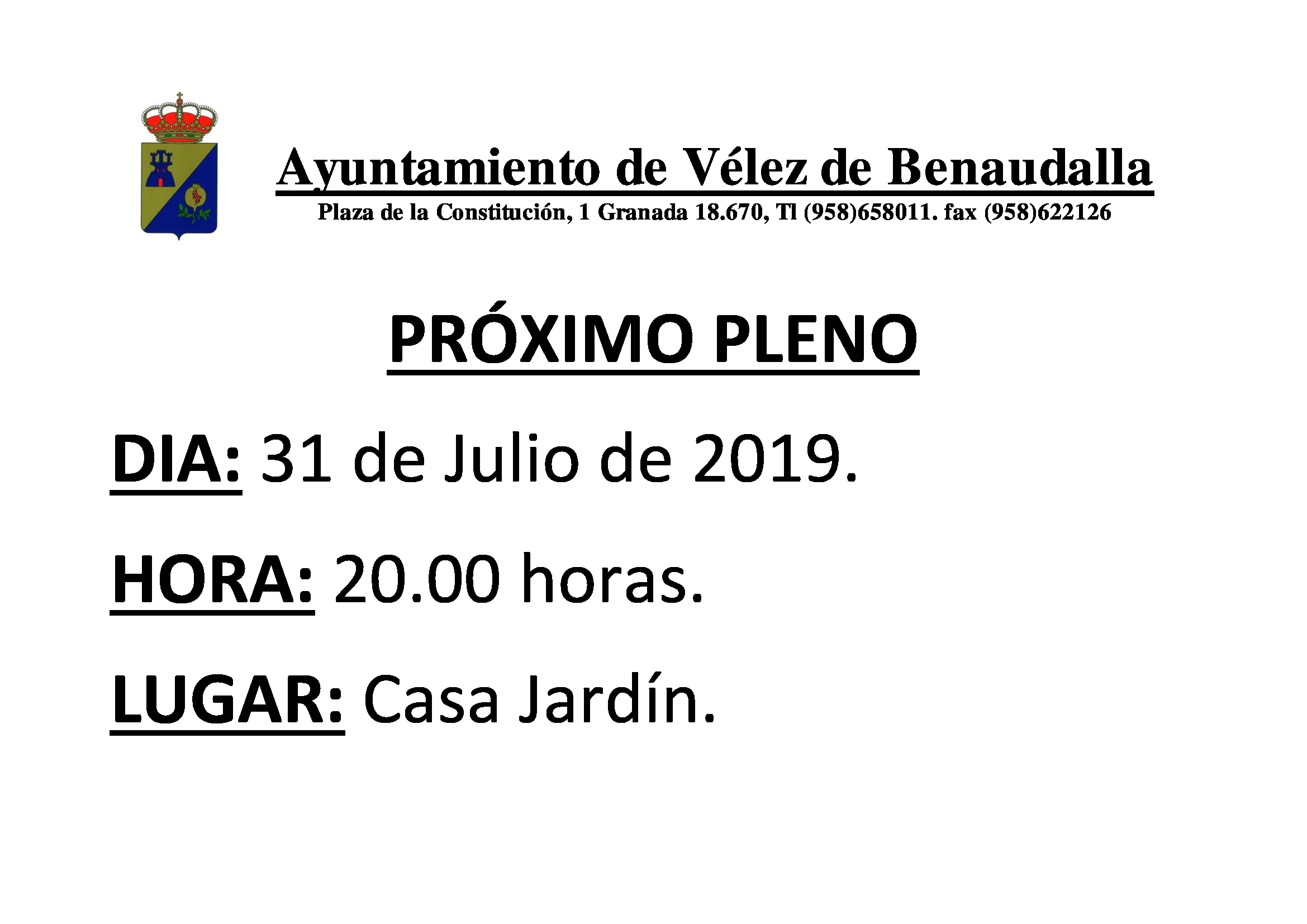 Cartel pleno 31 de julio 2019 jpg