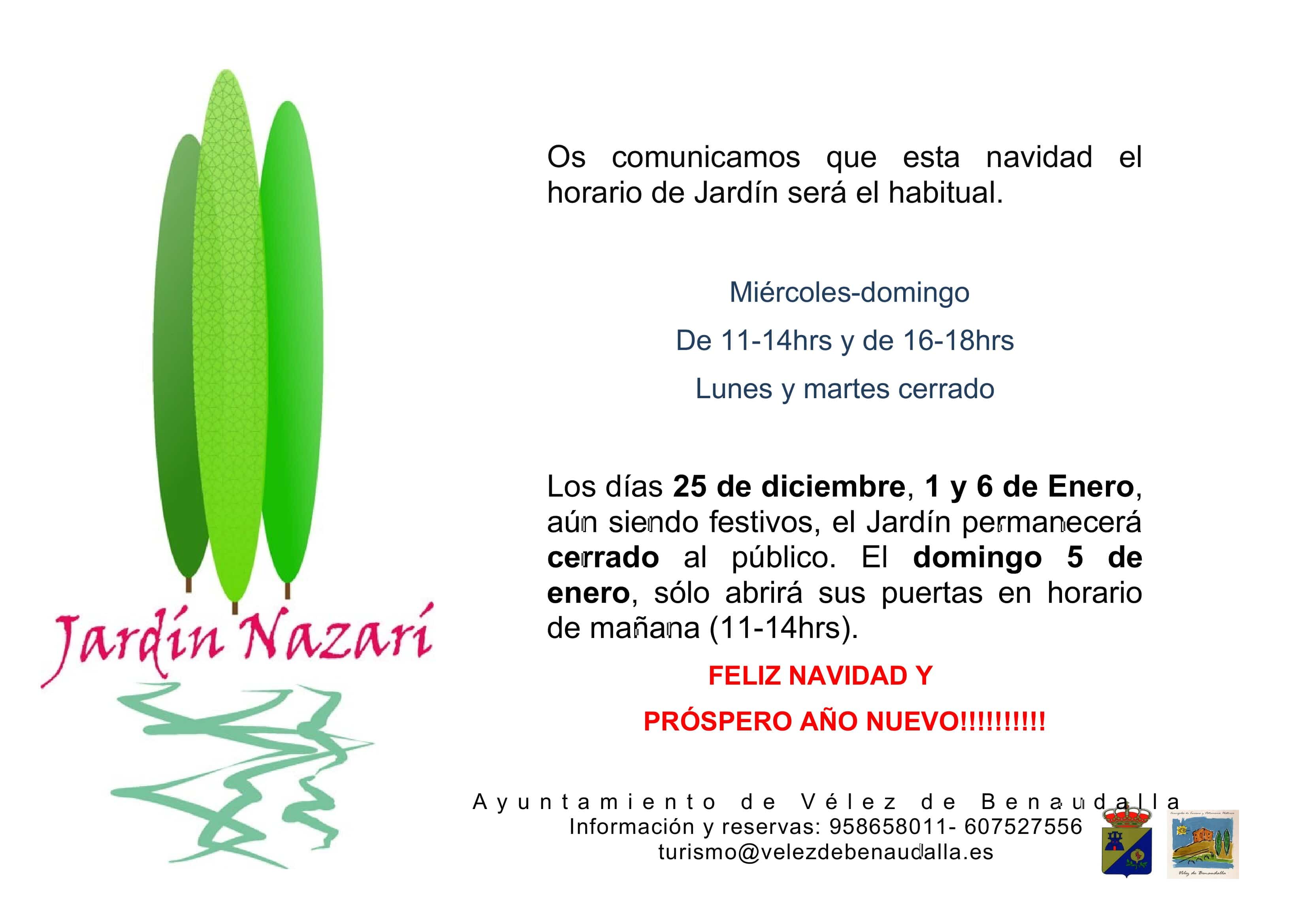 Cartel horarios jardin navidad 2019 (1)