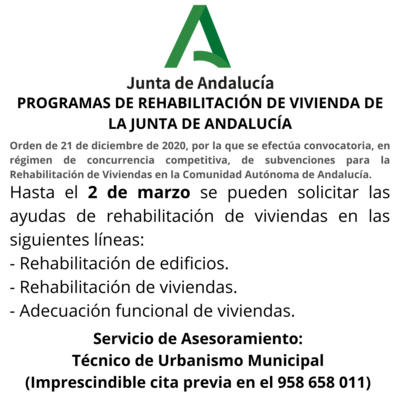 Programas de rehabilitaci%c3%93n de vivienda de la junta de andaluc%c3%8da